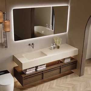 Mới phong cách Trung Quốc Rock slab Hot uốn một lưu vực tủ phòng tắm kết hợp của rắn gỗ phòng tắm chậu rửa bàn rửa - Product Image 2