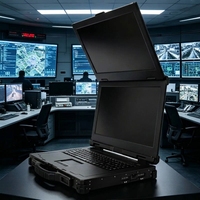 Ordinateur portable robuste 15,6 pouces à double écran, portable, résistant aux chocs IP65, 96 Go de RAM, 512 Go de SSD, adapté aux environnements difficiles