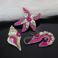 Patchs en tissu maillé écologique en PVC avec strass, série Océan, faits à la main en soie indienne de style français, pour vêtements, chaussures et sacs