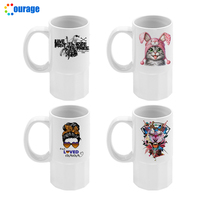 Vente en gros de tasses à bière en verre avec poignée, 530 ml, vierges pour sublimation, impression simple