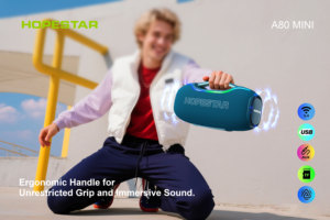 Caixa de Som Portátil HOPESTAR A80Mini 36W à Prova d'Água IPX6 com Luz RGB, Bateria de 10000mAh e Áudio de Alta Qualidade para Karaokê ao Ar Livre e Uso Doméstico - Product Image 3