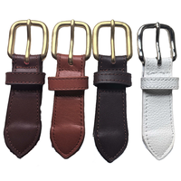 Ceinture en cuir de vachette faite main Campus Blue avec broderie, design personnalisé, pour usage professionnel et décontracté, longueur sur mesure, boucle en cuivre