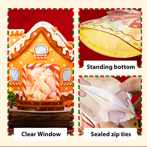 Bolsa Doypack de Plástico con Forma Especial de Ciervo y Campana Pequeña para Envasar Dulces de Chocolate Navideños, Bolsa con Cierre y Base para Apoyar - Product Image 3