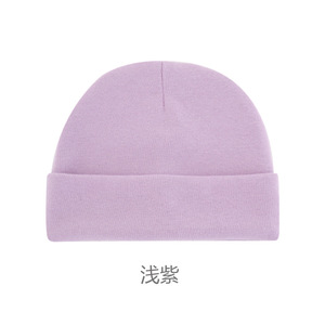 Chapeau pour nouveau-né de couleur unie printemps-automne 0-3 <span class=keywords><strong>mois</strong></span> bonnets pour nouveau-né bonnets en coton - Product Image 6