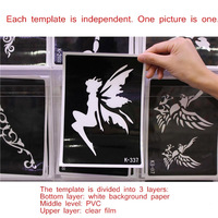 Vente chaude PVC Corps Décoration Henné Pochoirs Autocollant Temporaire Glitter Tatouage Pochoir Papier Art Dessin Mehndi Pochoirs