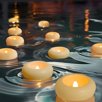 Bougies flottantes activées par l'eau en plastique écologique, LED réutilisable sans danger pour la décoration de mariage de piscine d'eau extérieure