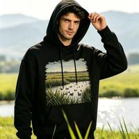 Sweat à capuche oversize en molleton personnalisé pour l'hiver, avec motifs graphiques, en gros, avec impression DTG