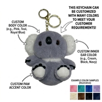 Porte-clés en peluche Koala en forme 3D, durable, doux, écologique, taille réglable, cadeau pour le nouvel an et les anniversaires