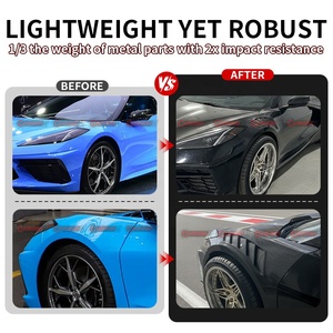 ชุดแต่งช่องระบายอากาศกันชนหน้าคาร์บอนไฟเบอร์แบบแห้ง สำหรับ Corvette C8 Stingray ผลิตจากคาร์บอน PrePreg แท้ สำหรับตกแต่งแผงข้างรถ - Product Image 2