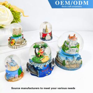 OEM ODM resina artesanía globo de nieve recuerdo turístico bola de cristal adornos decorativos personalizados ciudad hito regalo para la decoración del hogar - Product Image 2