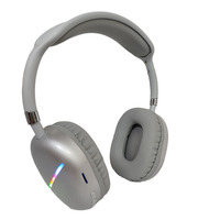 Headphone over-ear nirkabel untuk game, headphone over-ear nirkabel EDR, headset bass dalam handsfree untuk game, headphone dalam-telinga dengan lampu LED