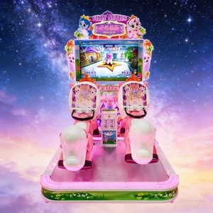 เครื่องเกมแข่งม้าสำหรับเด็ก 2 ผู้เล่น รุ่นฟิลลี่ คิวตี้ส์ |   ม้าโยกเด็กแบบอินเทอร์แอคทีฟพร้อมไฟ LED วัสดุสแตนเลส - Product Image 1