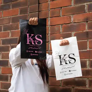 Custom Printed Luxury Gift Bags Accessories Shopping Packaging & Printing Bag With Logo Die Cut Plastic Bag For Clothing