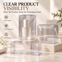 Boîtes en PET transparentes à faible MOQ pour emballage de détail, cosmétiques, maquillage, crème, parfum, boîte cadeau en plastique