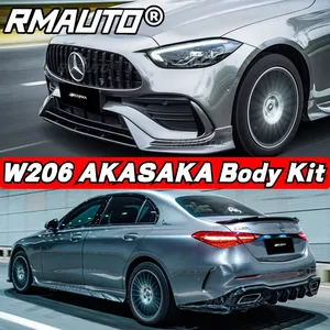 W206 AKASAKA Body Kit Front Bumper Lip <b>Splitter</b> Rear Spoiler Side Skirt Racing Grill for Mercedes Benz C Class W206 2022-2023 - Product Image 6