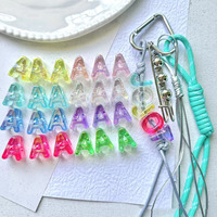 Cuentas Sueltas de Acrílico Transparente con 26 Letras del Alfabeto Inglés, Orificio Recto y Grande, para Bisutería DIY, Accesorios para Tejer Pulseras