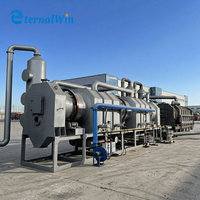 Four de carbonisation environnemental sans fumée à rotation continue pour la production de biochar et de charbon de bois à partir de coques de noix de coco, sciure de bois et coques de riz