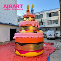 Décoration de fête Gâteau d'anniversaire gonflable Gâteau d'anniversaire gonflable géant pour des activités sur le thème des anniversaires.