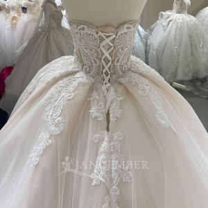 Vestidos de Novia Jancember DW0162 Estilo Boho sin Tirantes con Bordado de Encaje para Novia - Product Image 6