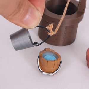 Miniatura de pozo de agua retro con manivela, modelo de cubo y fregadero, estilo antiguo, para decoración arquitectónica de mesa de arena DIY - Product Image 4