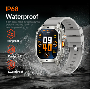 Montre connectée unisexe Outdoors AK80, écran 2,01 pouces, appels, assistant vocal IA, boussole, lampe torche, étanche IP68, Dafit - Product Image 6