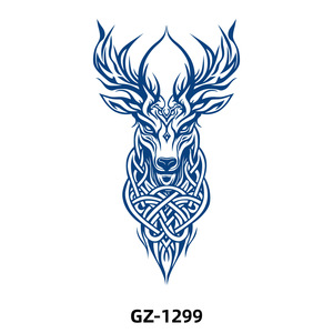 Autocollant de <span class=keywords><strong>tatouage</strong></span> semi-permanent à base de plantes 2026, motif tête de loup, crâne animalier, floral, pour hommes et femmes, résistant à l'eau, longue durée 2 semaines - Product Image 5