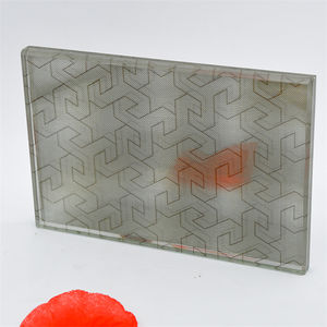 Offre Spéciale <span class=keywords><strong>prix</strong></span> de gros personnalisé tissu laminé motif verre couleur Art décoratif figuré texturé feuille de verre - Product Image 2