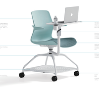 Chaise de direction moderne pliable avec tablette d'écriture pour salles de conférence et formations scolaires