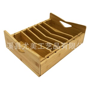 Bamboo <b>storage</b> <b>box</b> with pull-out <b>drawer</b> for kitchenware, sundries, and hardware tools - a convenient <b>storage</b> and organization - Product Image 4