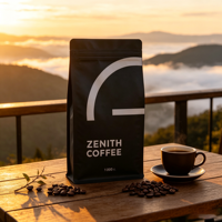 Sachet de café personnalisé de qualité alimentaire 1KG, en aluminium, refermable, avec valve de dégazage, résistant à l'humidité