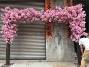 Árbol Artificial de <span class=keywords><strong>flores</strong></span> de cerezo con marco de hierro, decoración de boda hecha a mano - Product Image 2