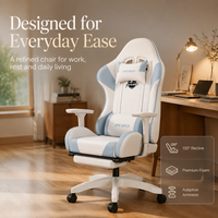 Chaise de jeu moderne AOR, hauteur réglable, accoudoirs, base en bois, roulettes lisses, pour la maison, le bureau, le studio de jeu, vente en gros en usine