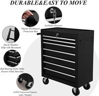 Coffre à outils roulant avec 7 tiroirs et serrure Chariot à outils avec roues Boîte à outils multifonctionnelle pour le rangement des outils de mécanicien Armoire à outils
