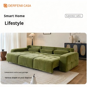 Electric Sofa <strong>Bed</strong> <strong>Recliner</strong> Sleep Smart All-in-one Dual-use Multi-function Medieval Style Foldable Living Room Sofa Set Wood - Product Image 6