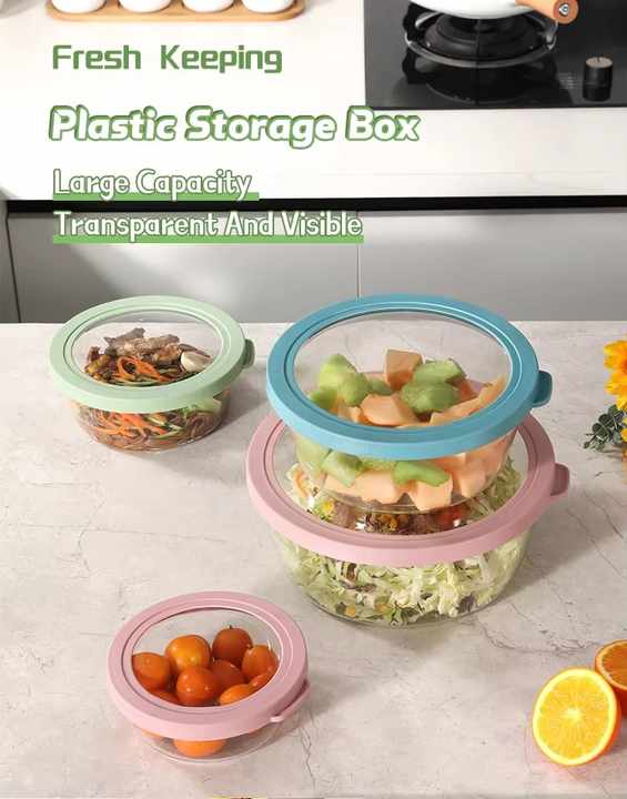 Hot Sales Modern Design 4Piece Set Transparent PET Plastic Food