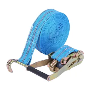 Trailer Strap Polyester Belt Ratchet Tie Down Cargo Lashing Straps Wholesale High Quality 1.5/2/3/5/10TON*4-12M CE 2 Inch ZS