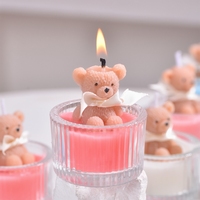 Velas Aromáticas con Forma de Oso para Decoración del Hogar, Regalo Novedoso para Bodas y San Valentín, Velas Perfumadas en Vaso de Vidrio Hecho a Mano