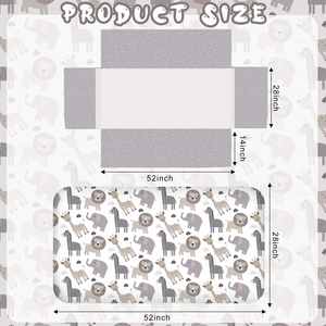 3 Pcs Baby Crib <b>Bedding</b> Set Safari Animals Elephant <b>Zebra</b> Lion Giraffe Neutral Crib Set Includes Quilt Fitted Sheet Skirt - Product Image 5