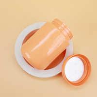 Pot d'emballage en PET recyclé de haute qualité, personnalisable en couleur, pour capsules, pilules, protéines en poudre, avec couvercle à clapet, multi-capacités