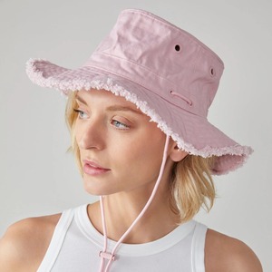 Nuevo diseño, venta al por mayor, sombreros de cubo personalizados de ala ancha, sombrero de cubo Unisex con sombrilla de cuerda, sombrero de cubo en blanco - Product Image 1