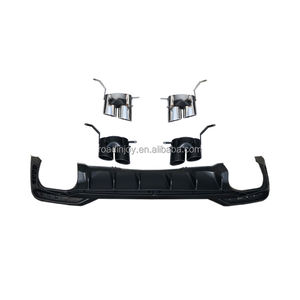 2021-2024 pièces de carrosserie Rambo noir S5 diffuseur arrière pour <span class=keywords><strong>Audi</strong></span> <span class=keywords><strong>A5</strong></span> B9.5 mise à niveau S5 aileron arrière avec tuyau d'échappement - Product Image 5