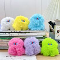 Porte-clés pendentif pour sac d'école en peluche de dessin animé mignon, petit monstre animal à un œil en fibres de polyester, vente en gros