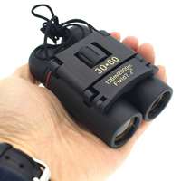 Binoculares Compactos 30x60, Mini Telescopio Binocular Plegable de Bolsillo para Observación de Aves, Viajes y Senderismo, con Bolsa de Transporte y Cordón