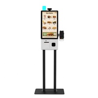 24" écran tactile interactif commander terminal étage debout machine de kiosque de paiement de libre-service pour restaurant
