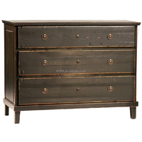 Muebles tradicionales antiguos para el hogar, cómoda de almacenamiento de madera recuperada hecha a mano con 3 cajones para dormitorio, hotel, sala de estar.