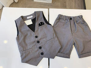 Ensemble de vêtements pour enfants, costume de cérémonie pour bébé garçon, gilet, chemise, short, tenue de fête d'anniversaire pour garçon - Product Image 3