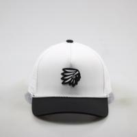 Casquette de baseball pour homme personnalisée, 5 panneaux, noire, structurée, avec patch en caoutchouc découpé au laser, perforations performantes, séchage rapide, casquette de sport pour papa