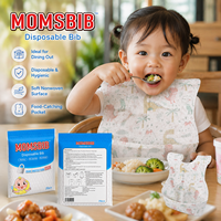 MOMSBIB Lot de 20 bavoirs pour enfants en tissu non tissé, sans BPA, imperméables, anti-déversement et anti-salissures, pour l'alimentation, 13-36 mois