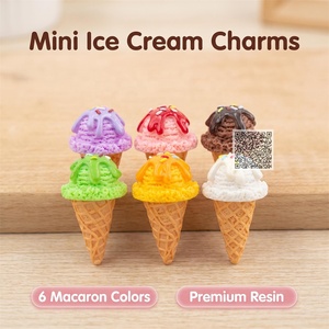 Breloques en résine réalistes en forme de mini-cornets de glace pour accessoires capillaires faits main, fournitures pour slime nuageux - Product Image 6