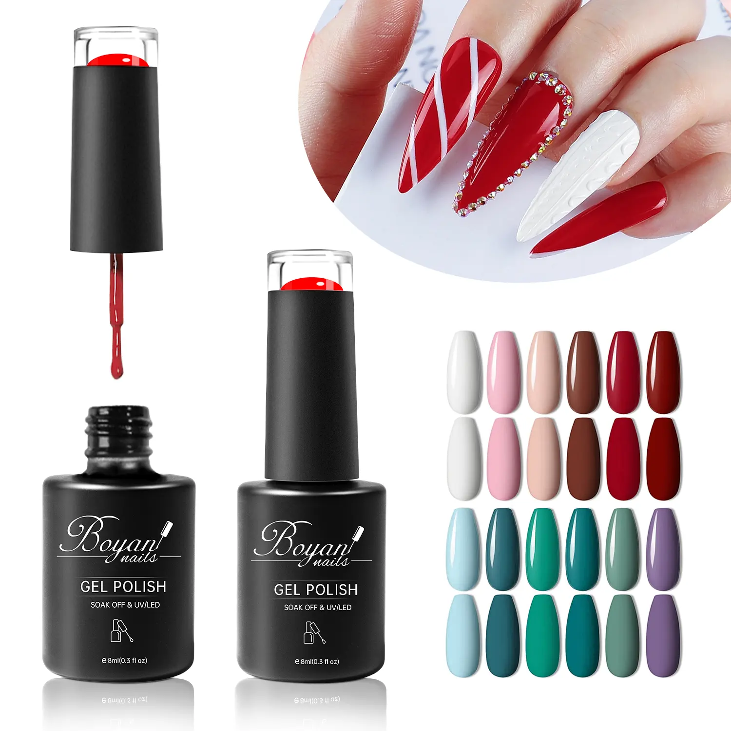 Neuankömmling Großhandel Einfach zu verwenden Voll farbe Private Label UV LED 15ml Set Kit Nagel Gel Polish